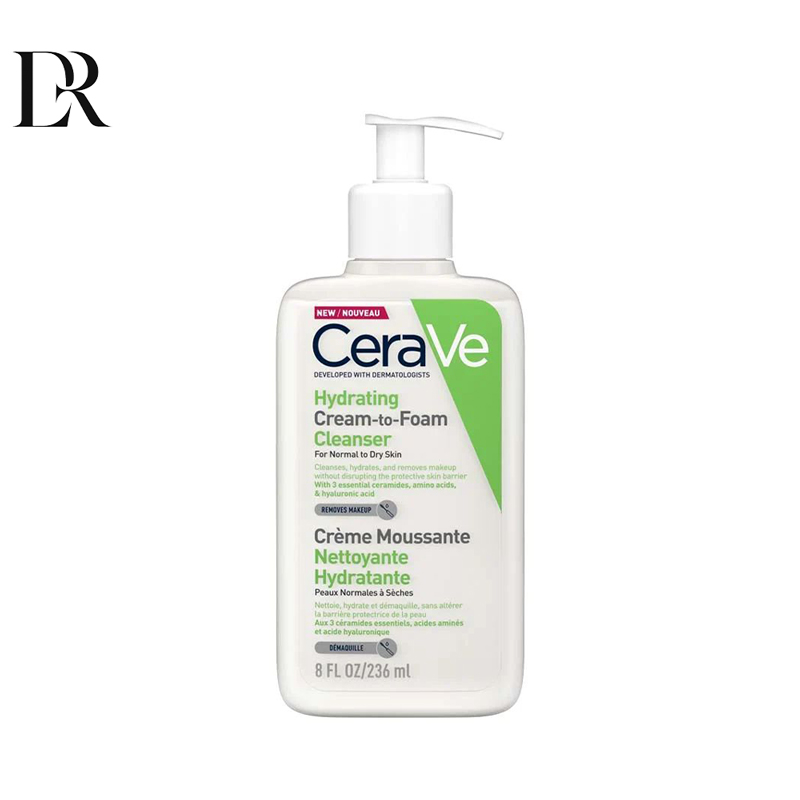 پاک کننده کرم به فوم آبرسان سراوی بدون خشکی پوست مناسب پوست نرمال تا خشک